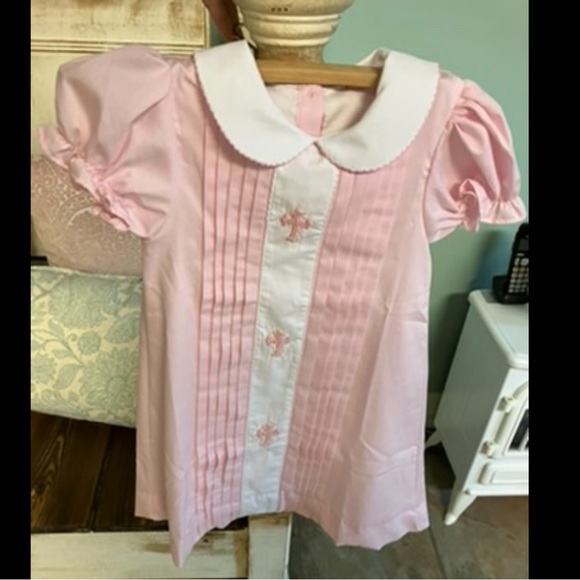 - NWOT  4T smocked cross pink bishop - Picture 1 of 1